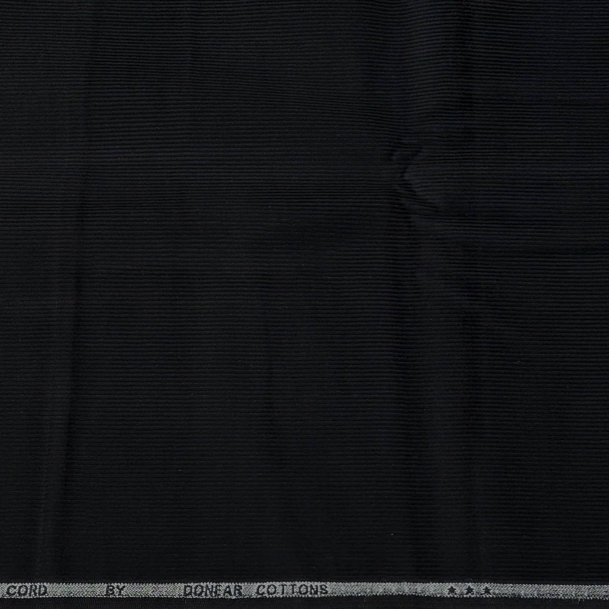 Corduroy Donear Pure Cotton stretchable Thick Trouser Fabric Pin Lining Colour Black